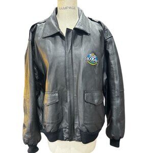 Burk's Bay Vintage Leather Bomber Jacket – Super Bowl XXXVII – XL